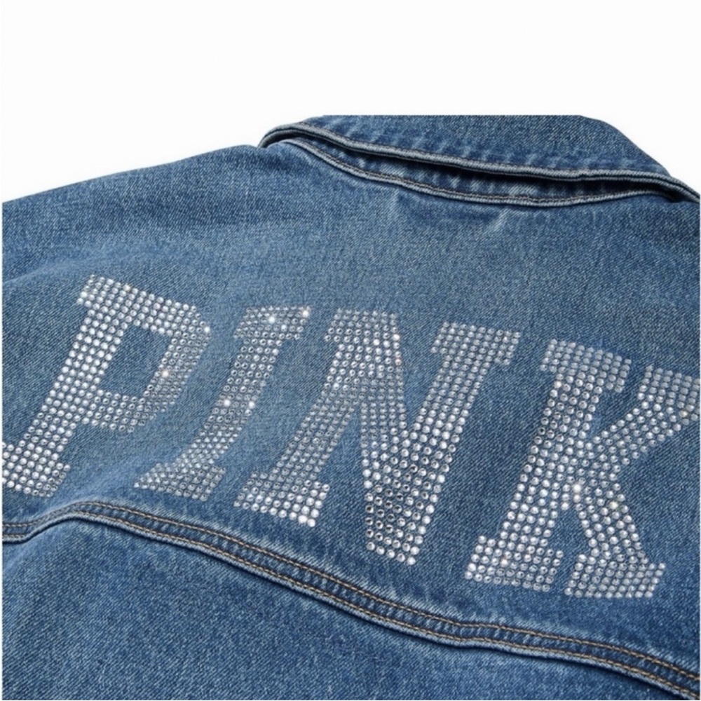 VS PINK Denim Jacket with Rhinestone Logo